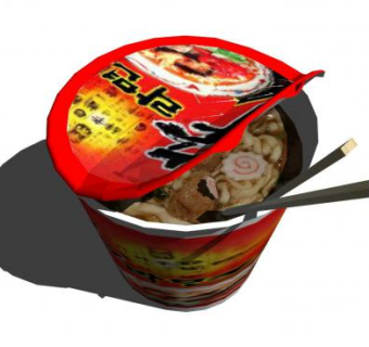 韩国杯面速食面SU模型下载_sketchup草图大师SKP模型
