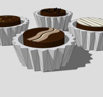 纸杯巧克力SU模型下载_sketchup草图大师SKP模型