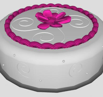 玫瑰花裱花奶油蛋糕SU模型下载_sketchup草图大师SKP模型