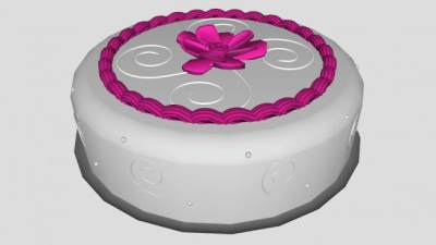 玫瑰花裱花奶油蛋糕SU模型下载_sketchup草图大师SKP模型