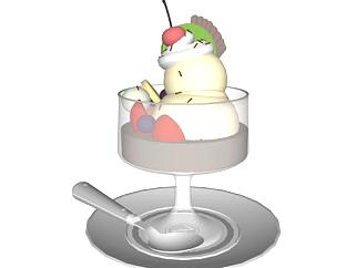 水果冰淇淋<em>甜点</em>SU模型下载_sketchup草图大师SKP模型