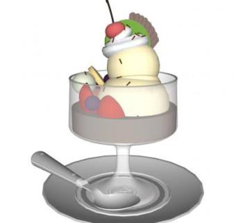 水果冰淇淋甜点SU模型下载_sketchup草图大师SKP模型