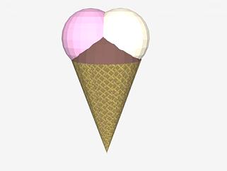混合口味冰淇淋雪球甜筒SU模型下载_sketchup草图大师SKP模型