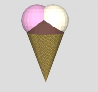 混合口味冰淇淋雪球甜筒SU模型下载_sketchup草图大师SKP模型