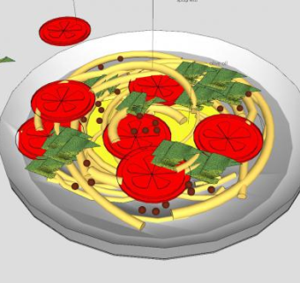 西红柿蔬菜芝士意大利面SU模型下载_sketchup草图大师SKP模型