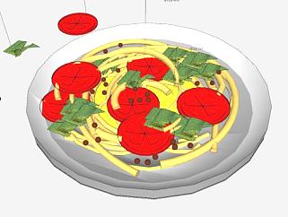 西红柿蔬菜芝士意大利面SU模型下载_sketchup草图大师SKP模型