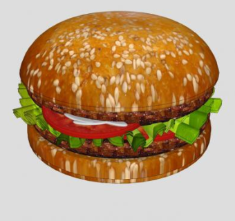 西式快餐牛肉饼汉堡SU模型下载_sketchup草图大师SKP模型