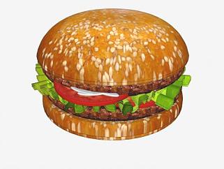 西式快餐牛肉饼汉堡SU模型下载_sketchup草图大师SKP模型