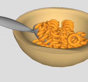 餐具和通心粉奶酪SU模型下载_sketchup草图大师SKP模型