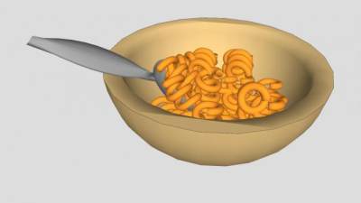 餐具和通心粉奶酪SU模型下载_sketchup草图大师SKP模型