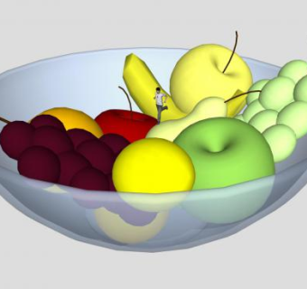 3d人跑过水果碗SU模型下载_sketchup草图大师SKP模型