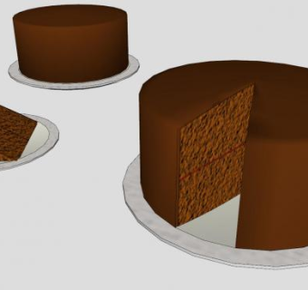 巧克力蛋糕胚SU模型下载_sketchup草图大师SKP模型
