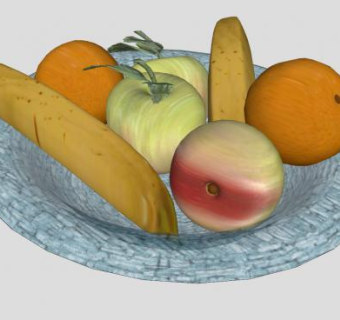 玻璃盘里的水果SU模型下载_sketchup草图大师SKP模型