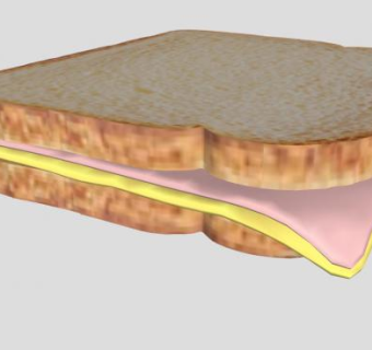 夹层芝士火腿面包SU模型下载_sketchup草图大师SKP模型