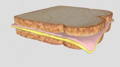 夹层芝士火腿面包SU模型下载_sketchup草图大师SKP模型