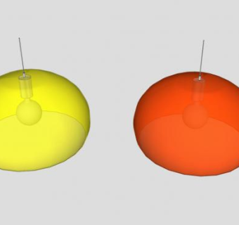 红黄色吊灯SU模型下载_sketchup草图大师SKP模型