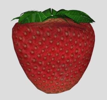 一颗红色草莓水果SU模型下载_sketchup草图大师SKP模型