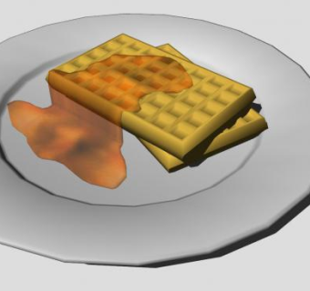 蘸酱华夫饼SU模型下载_sketchup草图大师SKP模型