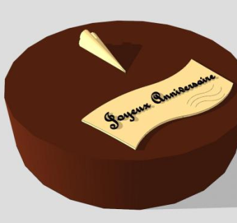 巧克力生日蛋糕SU模型下载_sketchup草图大师SKP模型