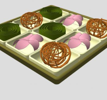 九宫格甜品食物SU模型下载_sketchup草图大师SKP模型