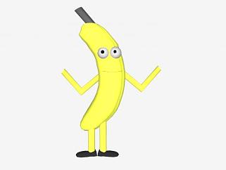 <em>香蕉</em>型人偶SU模型下载_sketchup草图大师SKP模型