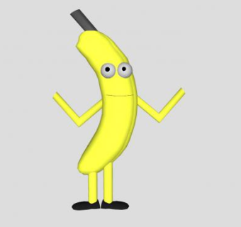 香蕉型人偶SU模型下载_sketchup草图大师SKP模型