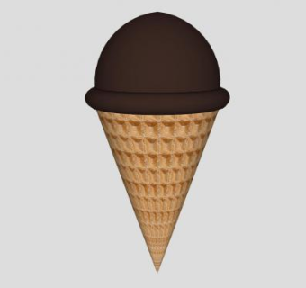 巧克力冰淇淋甜筒SU模型下载_sketchup草图大师SKP模型