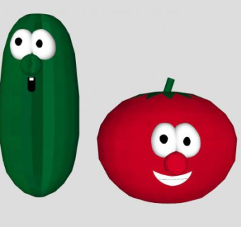 蔬菜黄瓜番茄人偶SU模型下载_sketchup草图大师SKP模型