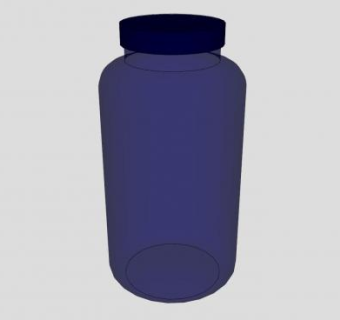 普蓝色玻璃瓶瓶盖SU模型下载_sketchup草图大师SKP模型