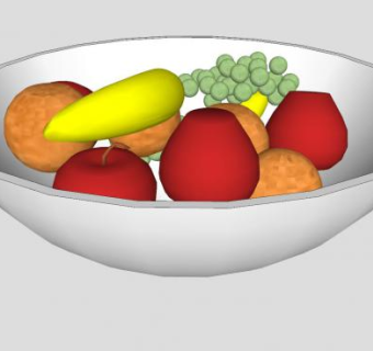果盆中的水果SU模型下载_sketchup草图大师SKP模型