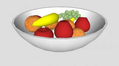果盆中的水果SU模型下载_sketchup草图大师SKP模型