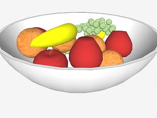 果盆中的水果SU模型下载_sketchup草图大师SKP模型