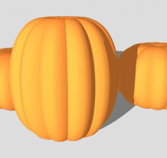 三个南瓜蔬菜SU模型下载_sketchup草图大师SKP模型