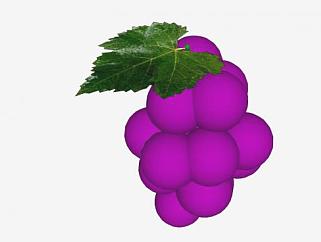 一串<em>紫色</em>葡萄水果SU模型下载_sketchup草图大师SKP模型