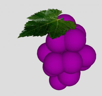一串紫色葡萄水果SU模型下载_sketchup草图大师SKP模型