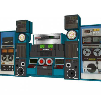 高保真立体声音响设备SU模型_su模型下载 草图大师模型_SKP模型