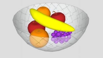 玻璃果盘水果SU模型下载_sketchup草图大师SKP模型