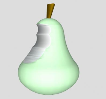 咬掉的梨SU模型下载_sketchup草图大师SKP模型