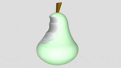 咬掉的梨SU模型下载_sketchup草图大师SKP模型