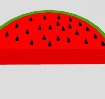 切片的西瓜SU模型下载_sketchup草图大师SKP模型