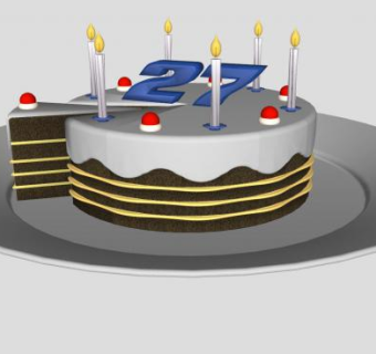 27岁巧克力生日蛋糕SU模型下载_sketchup草图大师SKP模型