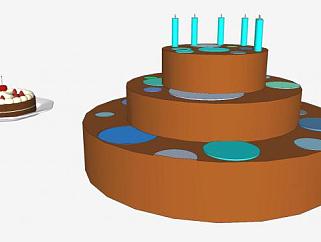 两个巧克力蛋糕系列SU模型下载_sketchup草图大师SKP...