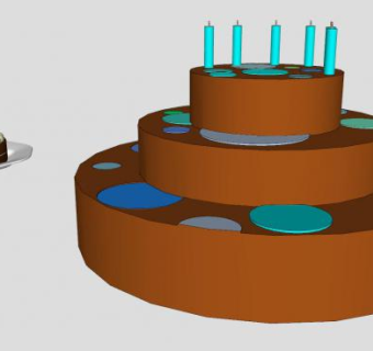 两个巧克力蛋糕系列SU模型下载_sketchup草图大师SKP模型