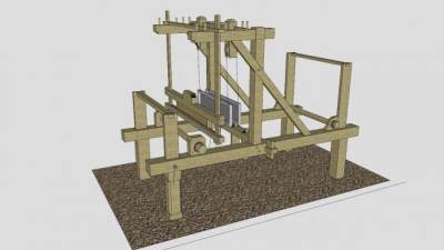 木质老式织布机SU模型_su模型下载 草图大师模型_SKP模型