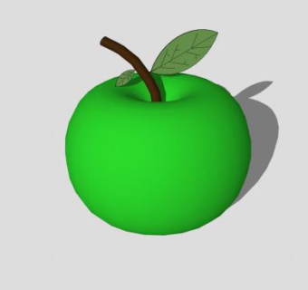 绿色苹果水果SU模型下载_sketchup草图大师SKP模型