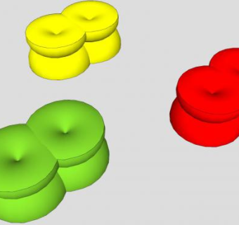 彩色双人座椅SU模型下载_sketchup草图大师SKP模型