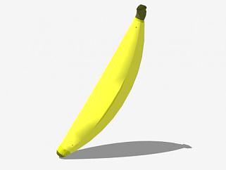 <em>一</em>根黄色香蕉水果SU模型下载_sketchup草图大师SKP模型