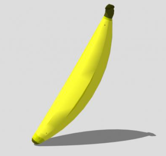 一根黄色香蕉水果SU模型下载_sketchup草图大师SKP模型