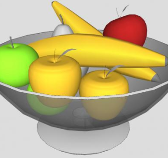 玻璃果盘水果系列SU模型下载_sketchup草图大师SKP模型