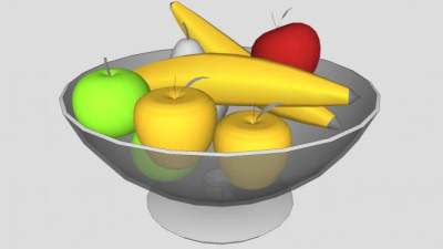 玻璃果盘水果系列SU模型下载_sketchup草图大师SKP模型